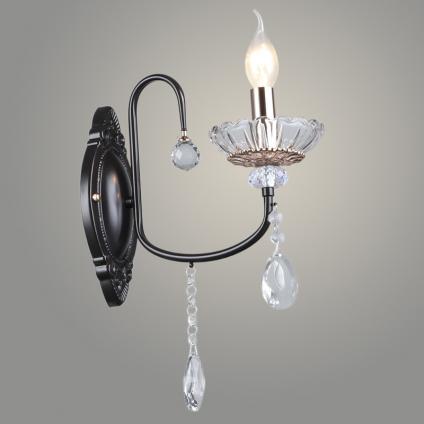 Бра NH5906/1W COF+FGD кофе/золото/хрусталь 1х40W E14 h390, QH23