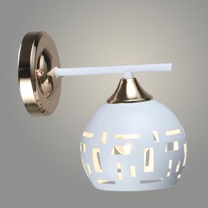 Бра K2118/1W WT+FGD белый/золото 1х40W E27 h205, QH23