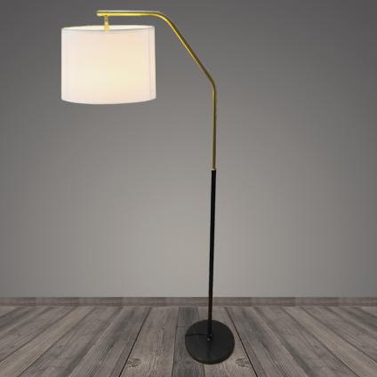 Торшер T2187 BK+GD черный+золото/белый абажур 1x40W E27 h1600, BTH23 У1