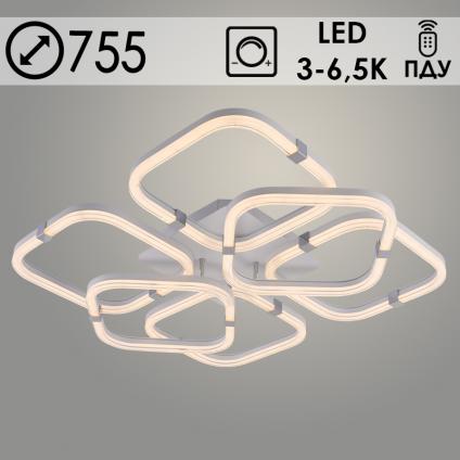 Люстра DK6098/4+2 WH+CR белый/хром 228W LED 3000-6500K d755 ПДУ диммер,mobile HN23