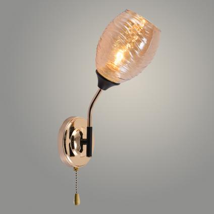 Бра XA1480/1W BK+FGD черный/золото 1х60W E27 h200, HN23