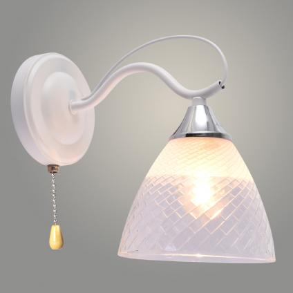 Бра XA1509B/1W WH+CR белый/хром 1х60W E27 h200, HN23