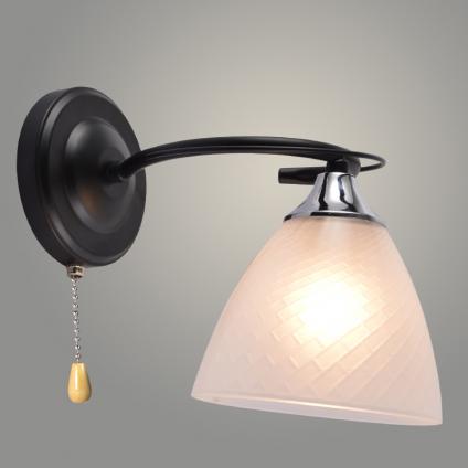 Бра XA1520/1W BK+CR черный/хром 1х60W E27 h190, HN23