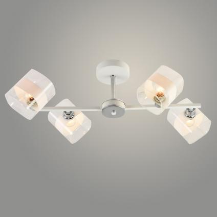Люстра XA1407/4 WH+CR белый/хром 4х40W E14 d680 h250, HN23