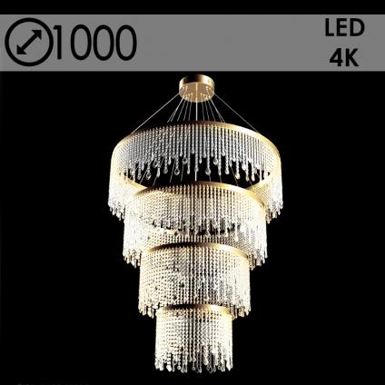 Люстра GJZ02-4/400-1000GD GD золото/хрусталь 304W LED 4000K d1000, XUAN23