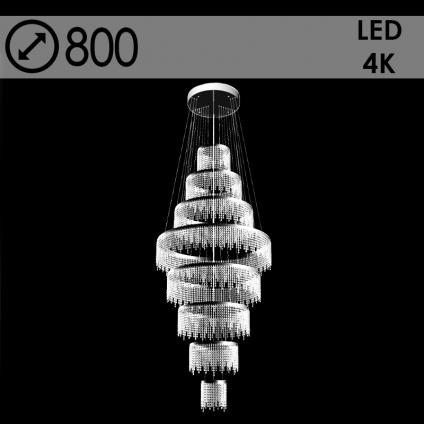 Люстра GJZ10160-8/200-1000CH CH хром/хрусталь 508W LED 4000K d800, XUAN23