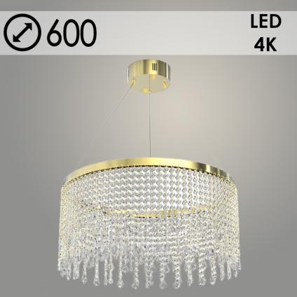 Люстра GJZ02/600GD GD золото/хрусталь 64W LED 4000K d600, XUAN23