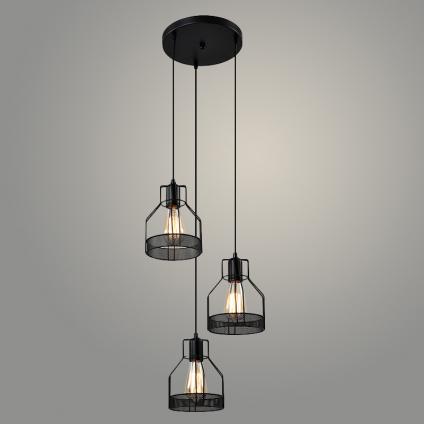 Подвес 21767/3HQ BK черный 3х40W E27 h1000, WAN23