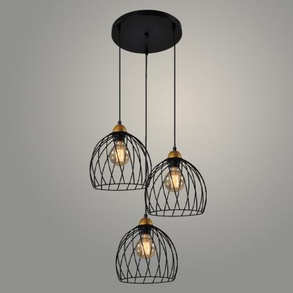 Подвес 21766/3HQ BK+COP черный/медь 3х40W E27 h1000, WAN23