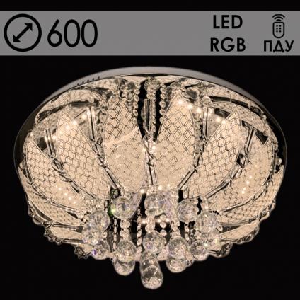 Люстра 701/600 CR хром 6х40W E14+8х3W LED-RGB ПДУ d600, WL23