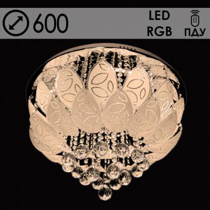 Люстра 715/600 CR хром 6х40W E14+8х3W LED-RGB ПДУ d600, WL23
