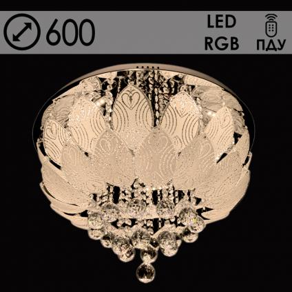 Люстра 718/600 CR хром 6х40W E14+8х3W LED-RGB ПДУ d600, WL23