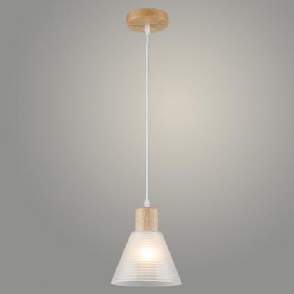 Подвес N6029/1HQ WOOD+WT белый 1х40W Е27 d155 h800, QH23