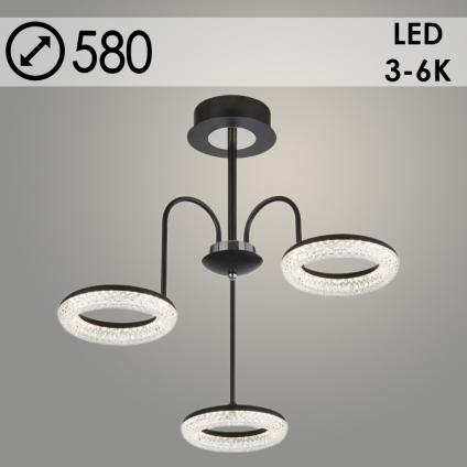 Люстра 6674/3C BK+CR черный/хром 48W LED 3000-6000K d580 h500, SSH23