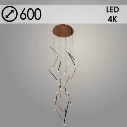 Люстра MD20047A-18/60 BK+GD черный/золото 80W LED 4000К d600, FIT23