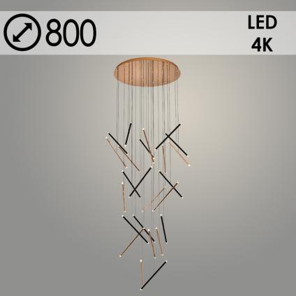 Люстра MD20047A-24/80 BK+GD черный/золото 90W LED 4000К d800, FIT23