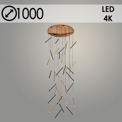Люстра MD20047A-36/100 BK+GD черный/золото 150W LED 4000К d1000, FIT23