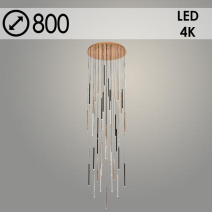 Люстра MD20047B-45/80 BK+GD+WH черный/золото/белый 90W LED 4000К d800, FIT23
