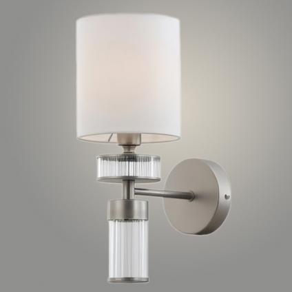 Бра 15619/1W YSN никель абажур 1x40W E14 h340, STR23