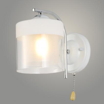 Бра 06491/1W CH+WT хром/белый 1x40W E27 h165, GNV23