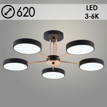 Люстра XI3242/5 BK+FGD черный/золото 90W LED 3000-6000K d620 h180, HN23