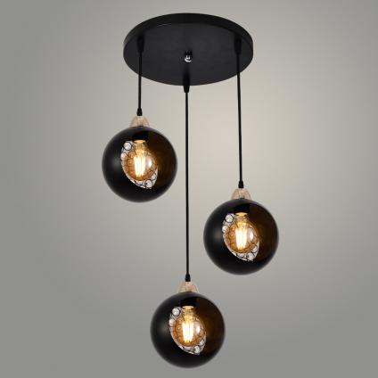 Подвес XA3230/3HQ BK+FGD черный/золото 3х60W Е27 d350 h1000 crst, HN23