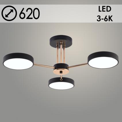 Люстра XI3242/3 BK+FGD черный/золото 54W LED 3000-6000K d620 h180, HN23