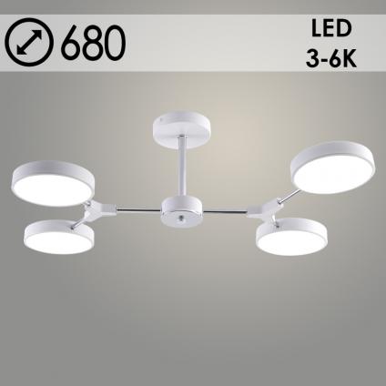 Люстра XI3246/4 WT+CR белый/хром 72W LED 3000-6000K d680 h210, HN23