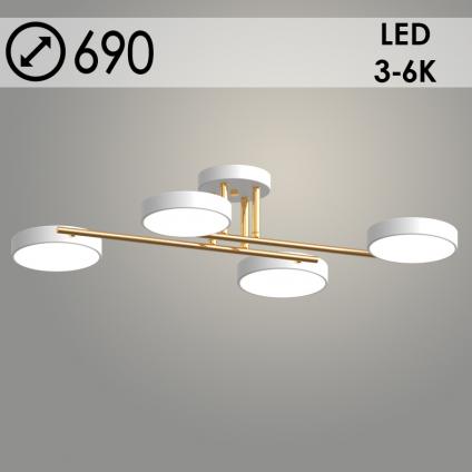 Люстра XI3257/4 WT+FGD белый/золото 72W LED 3000-6000K d690 h130, HN23