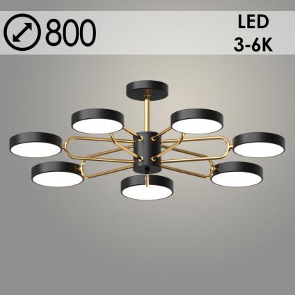 Люстра XI3263/7 BK+FGD черный/золото 126W LED 3000-6000K d800 h250, HN23