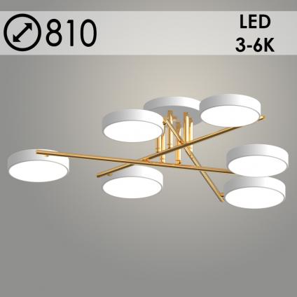 Люстра XI3257/6 WT+FGD белый/золото 108W LED 3000-6000K d810 h150, HN23