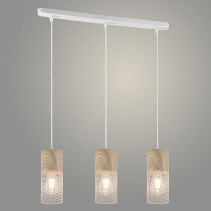 Подвес XA3236/3HT WH+WOOD белый/дерево 3х60W Е27 d590 h1000, HN23