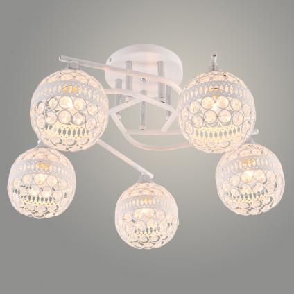 Люстра XA1585/5 WH+CR белый/хром 5х60W E27 d530 h270 crst, HN23