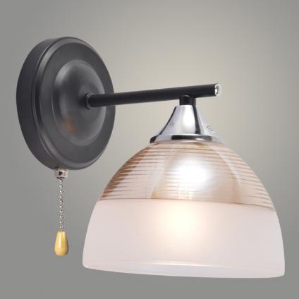 Бра XA1585B/1W BK+CR черный/хром 1х60W E27 h190, HN23