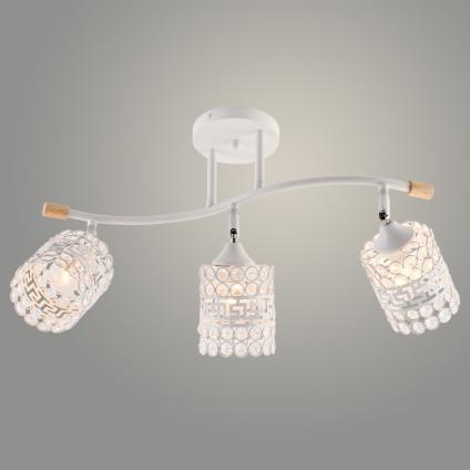 Люстра XA1588/3 WH+CR+WOOD белый/хром 3х60W E27 d600 h280 crst, HN23