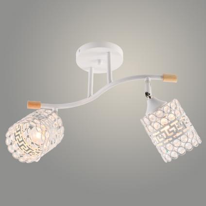 Люстра XA1588/2 WH+CR+WOOD белый/хром 2х60W E27 d470 h280 crst, HN23