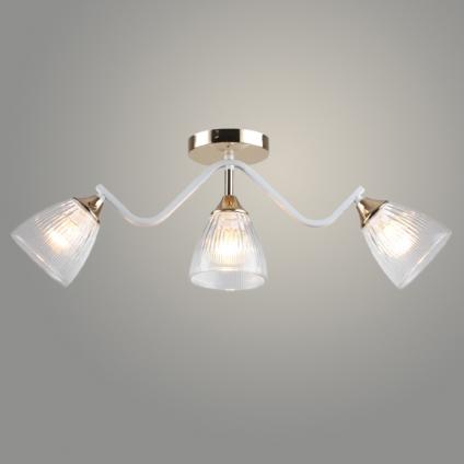 Люстра A4335/3 WT+FGD белый/золото 3x60W E27 d620 h210, QH24