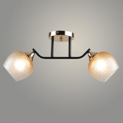 Люстра A4344/2 BK+FGD черный/золото 2x60W E27 d530 h220, QH24