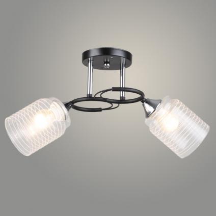 Люстра K2246/2 BK+CH черный/хром 2x60W E27 d460 h240, QH24