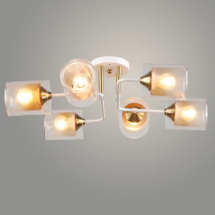 Люстра K2252/6 WT+COP белый/медь 6x60W E27 d620 h170, QH24