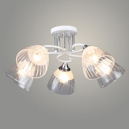 Люстра N6415/5 WT+CR белый/хром 5x60W E27 d570 h240, QH24