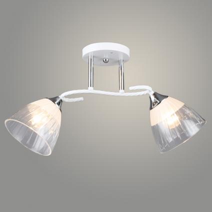 Люстра N6415/2 WT+CR белый/хром 2x60W E27 d500 h240, QH24