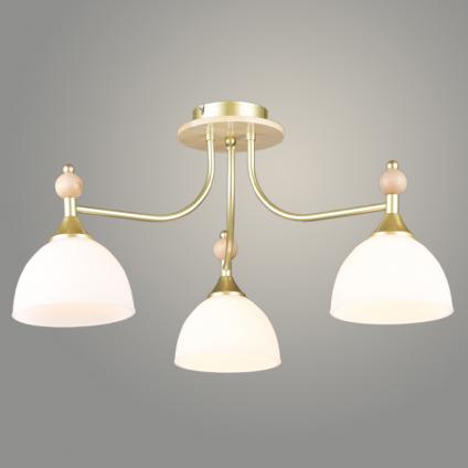 Люстра N6396/3 GD+WOOD золото 3x60W E27 d610 h290, QH24