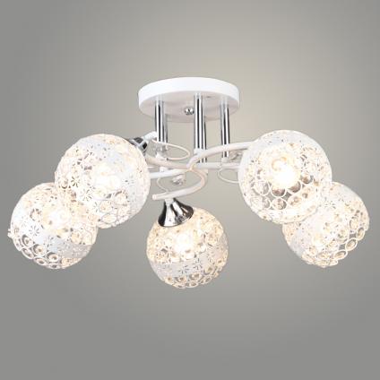 Люстра N6431/5 WT+CR белый/хром 5x60W E27 d510 h235 crst, QH24