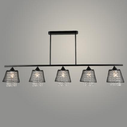 Люстра N5736/5 BK черный 5x60W E27 d1150 h525 crst, QH24