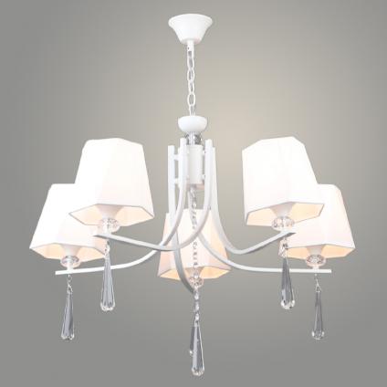 Люстра NH6443/5 WT белый/белый абажур 5х60W E27 d660 h770, QH24 У1