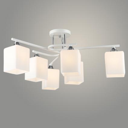 Люстра N6193/6 WT+CH белый/хром 6x60W E27 d670 h265, QH24