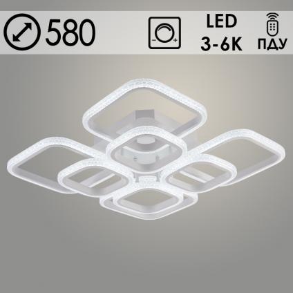 Люстра DK06335D/4+4B PR WT белый 184W LED 3000K-6000K d580 ПДУ(ИК) диммер, HN24