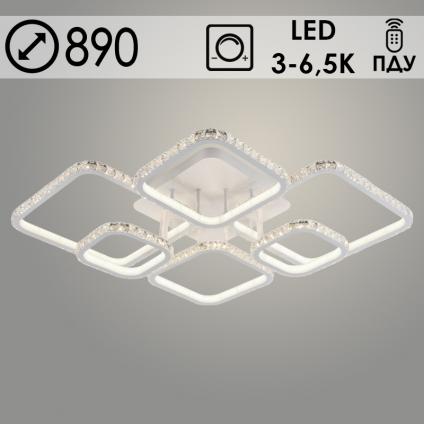 Люстра DK05820B/6 PR WT белый 364W LED 3000-6500K d890 ПДУ(ИК) диммер crst, HN23