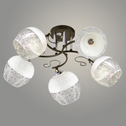 Люстра XA1078B/5 BK+CR черный/хром 5х60W E27 d560 h240, HN20 (плафон QX-4(Y2312))